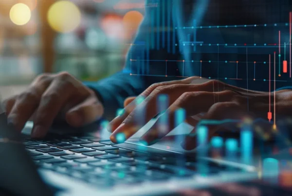 a person using a laptop to access the gohighlevel platform and track lead generation success.